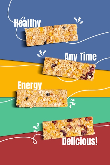 Energy bar collage composition design