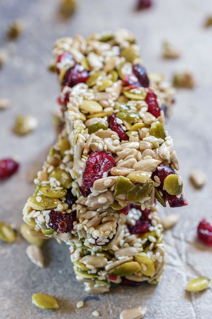 Energy bars - snack for healthy still life