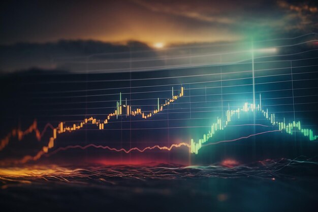 Foto grafico dei dati della crisi energetica che rappresenta l'economia della crisi elettrica e l'energia alternativa