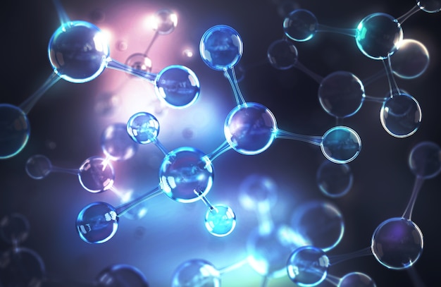 Energy of molecule or atom technology background