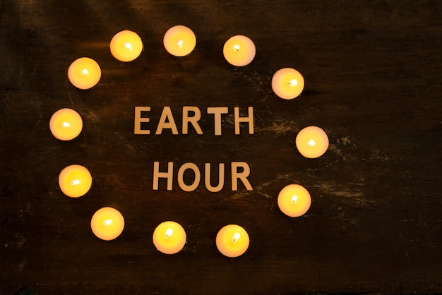 Energy saving. Concept by the hour of the earth, an hour without light