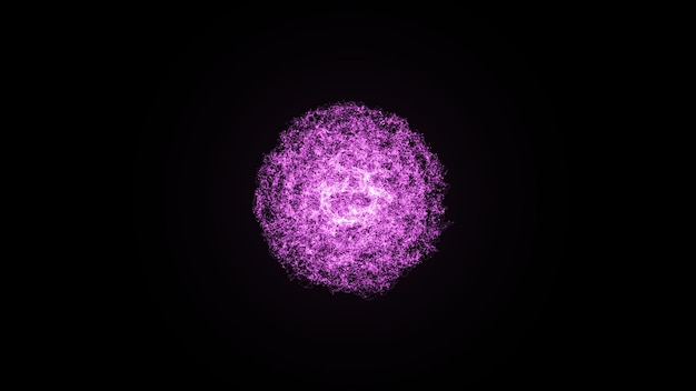 Sfera energetica di particelle rosa