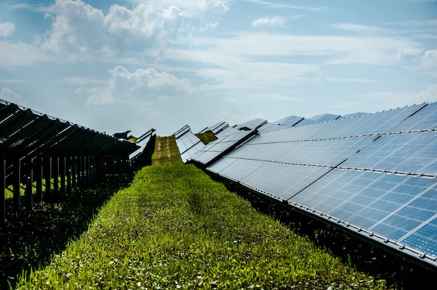 Photo energy sun panel on the station