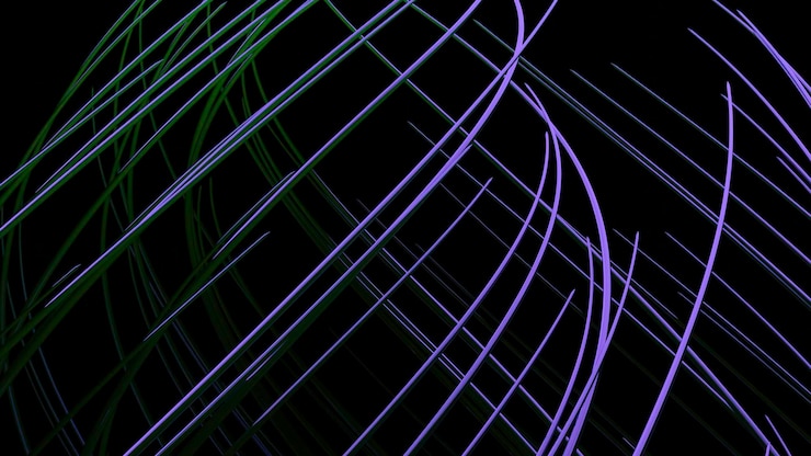 Photo energy threads twist in flow design living energy lines are intertwined in flow swirling column of