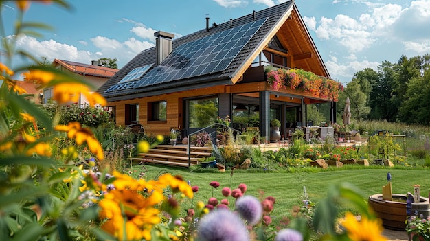 EnergyEfficient House with Solar Panels