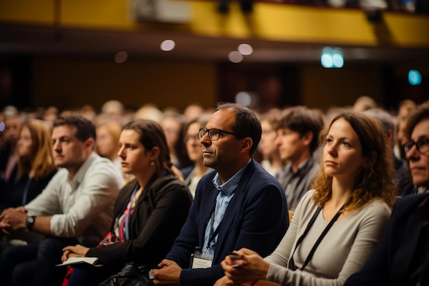 Engaged Audience in a Conference Hall Filled with Attendees Generative Ai