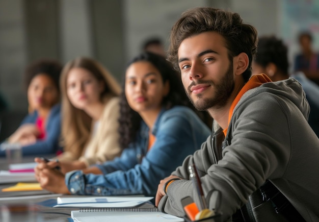 Engaged College Students in Classroom Setting