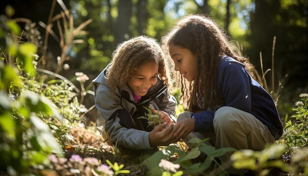 The engagement and curiosity on students faces as they participate in an outdoor field trip