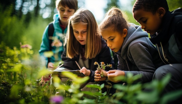 The engagement and curiosity on students faces as they participate in an outdoor field trip