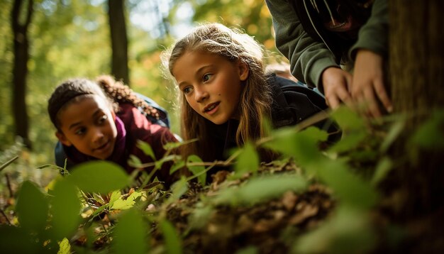 The engagement and curiosity on students faces as they participate in an outdoor field trip