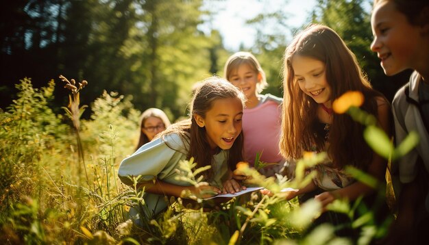 Photo the engagement and curiosity on students faces as they participate in an outdoor field trip