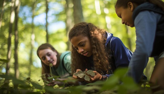 The engagement and curiosity on students faces as they participate in an outdoor field trip