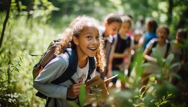 The engagement and curiosity on students faces as they participate in an outdoor field trip