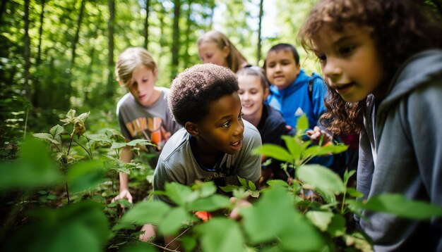 Photo the engagement and curiosity on students faces as they participate in an outdoor field trip