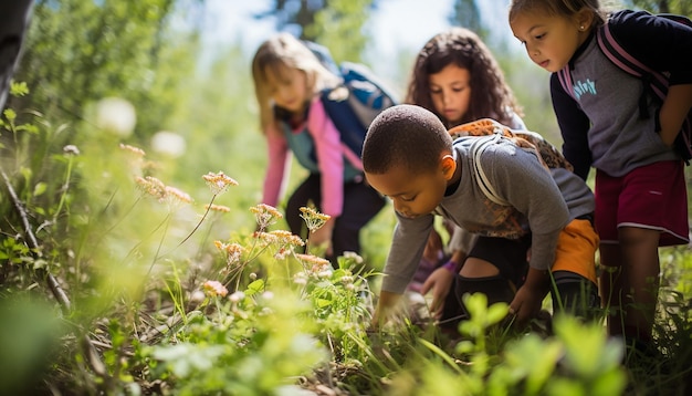 The engagement and curiosity on students faces as they participate in an outdoor field trip