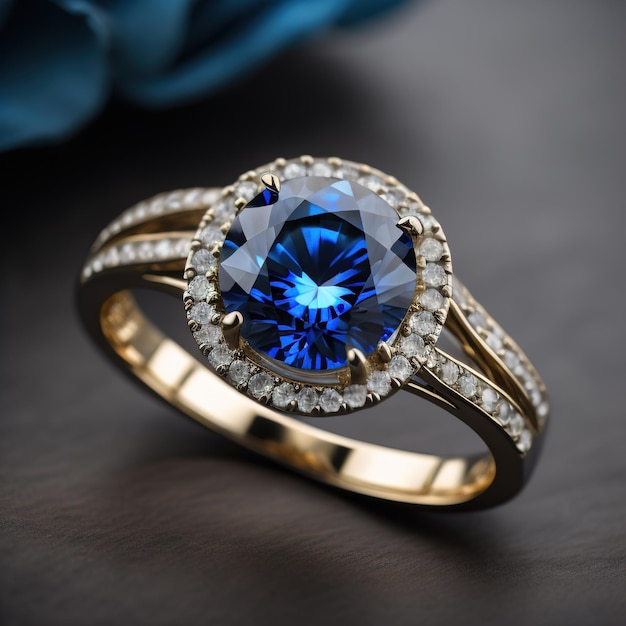 Engagement Ring With Blue Sapphire Stone