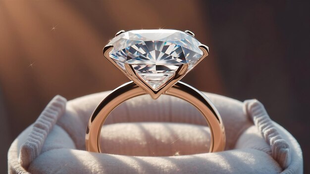 Engagement ring with a diamond