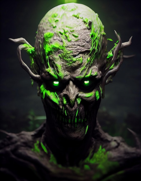 Enge Orc in Rage Fantasy Horror Movie Character 3D Art Conceptuele afbeelding