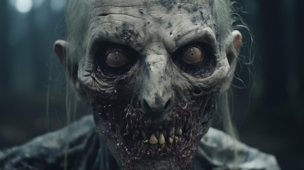 Enge realistische 4k Vassago Unreal Engine 5 Zombie met hypergedetailleerde weergaven