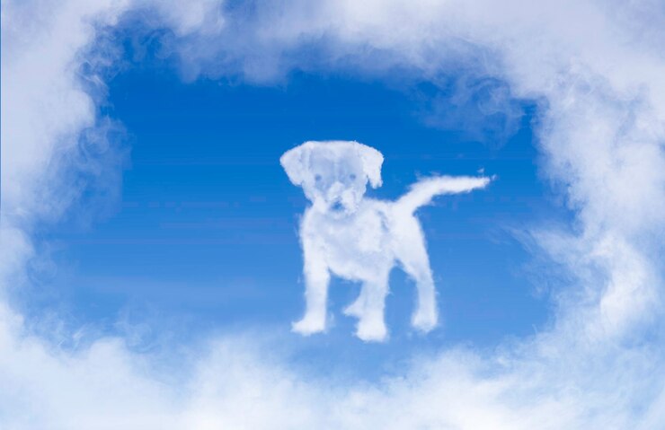 Engel in de lucht Engelvormige wolk