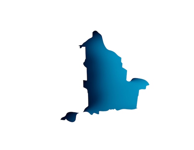 Engeland Kaart binnenste geëxtrudeerde kaart Zeediepte in blauw met binnenste schaduw geïsoleerd op witte 3d illustratie