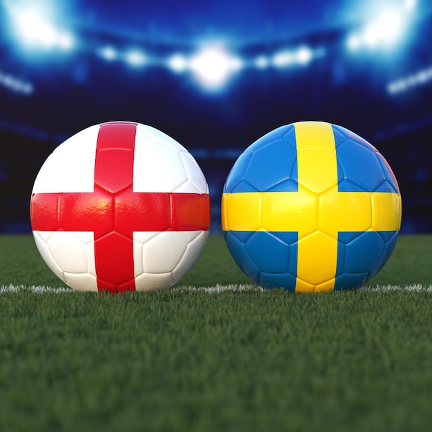 Engeland tegen Zweden voetbalwedstrijd