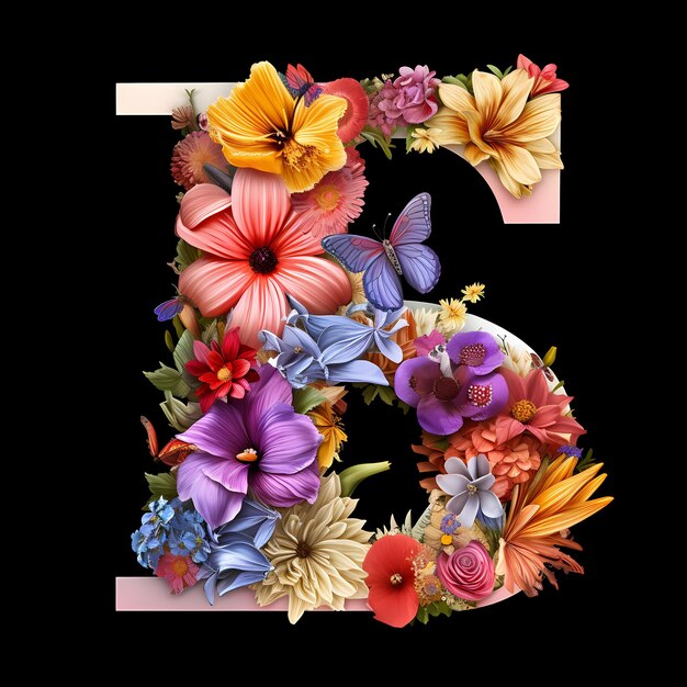 Engelse Alfabetletters met prachtige bloemen