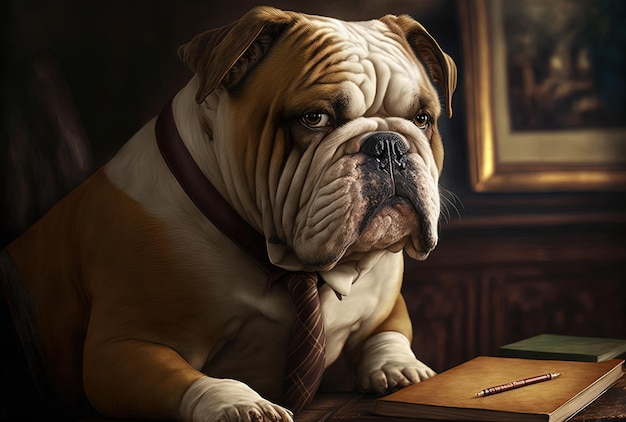 Engelse bulldog beeld een werk van intelligentie