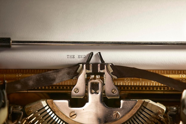 Engelse woordenschat geschreven op een oude schrijfmachine