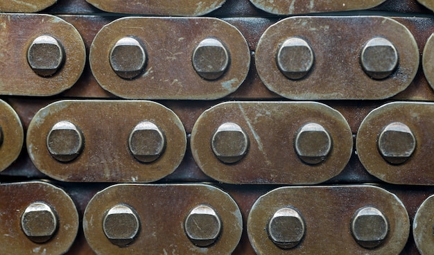 Engine chain Close up steel background