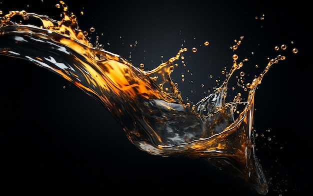 Engine Oil Splashes Pouring from a Bottle Generative AI