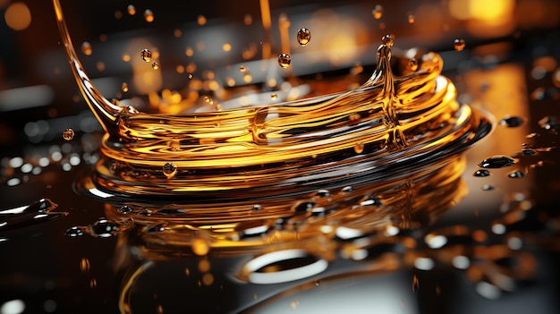 Photo engine oil wave from gallon