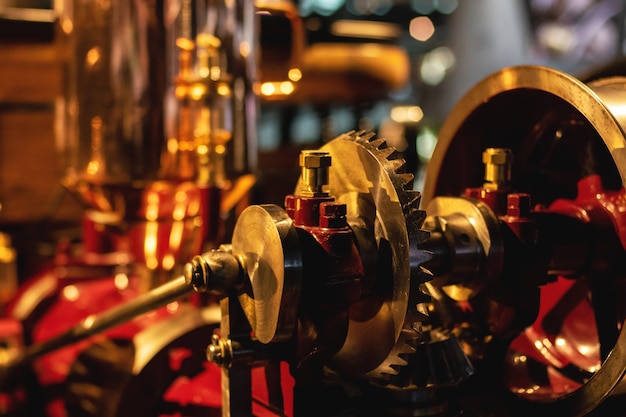 Engine of retro steam car