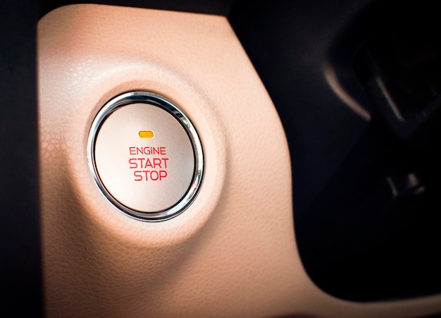 Engine start stop button of luxury car