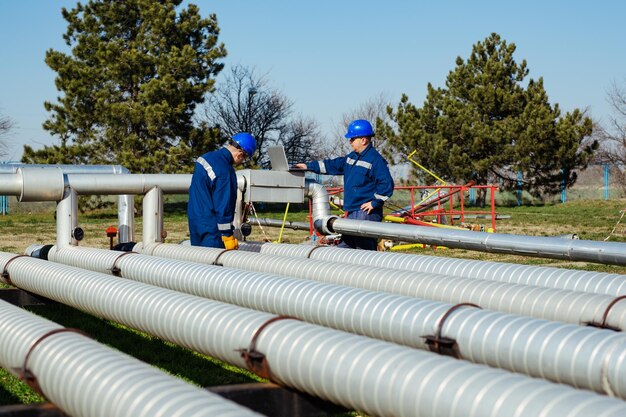 Engineer Checking Petrochemical Gas Pipeline