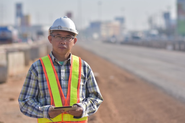 Engineer holding clipboard