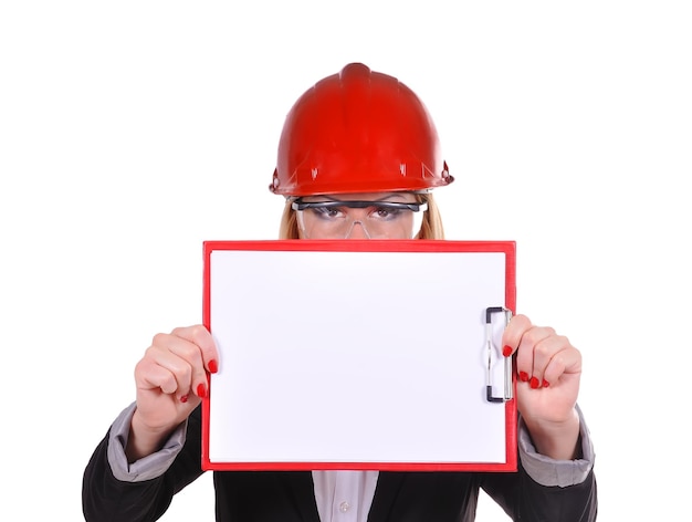 Engineer holding clipboard