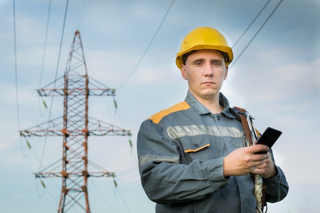 Engineer inspecting the equipment of the station