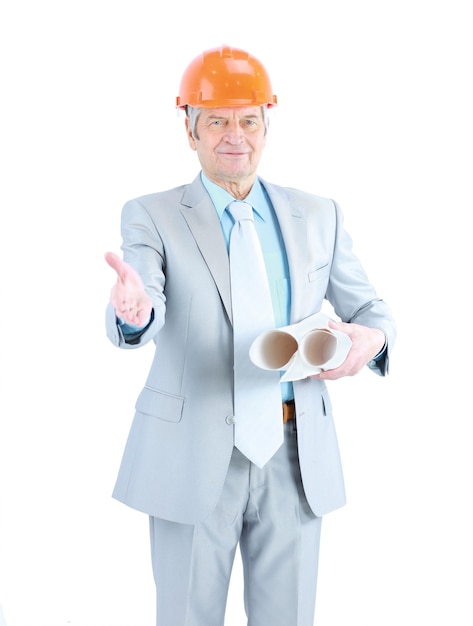 Engineer isolated on a white background.