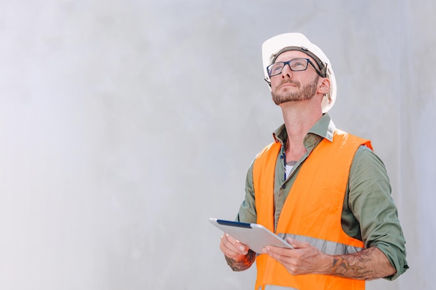 Engineer male construction builder portrait profile professional worker