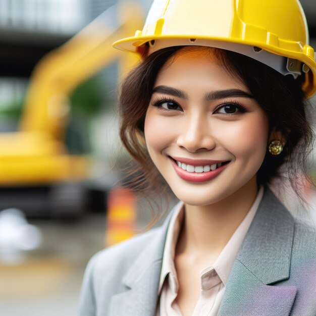 An engineer standing on a construction site