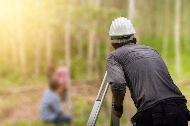 Engineer surveyor working surveyor 