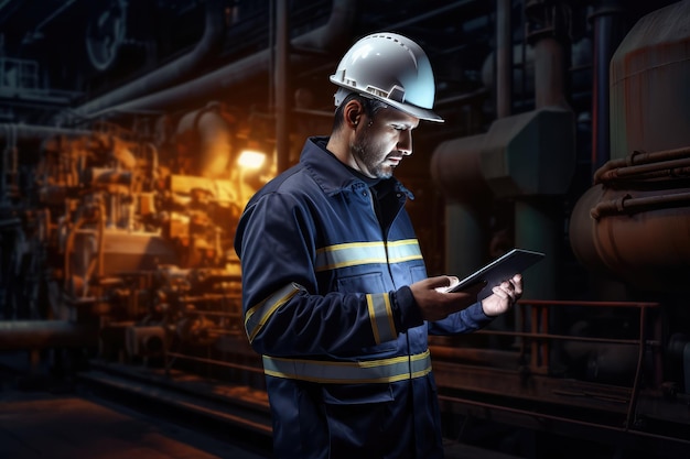 engineer use phone and tablet to control in industry