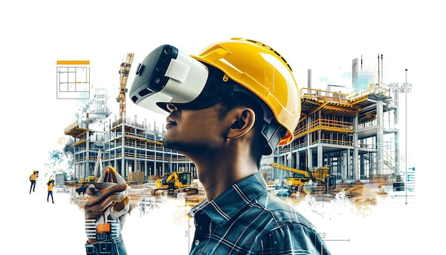 Photo engineer using vr for interactive construction site planning