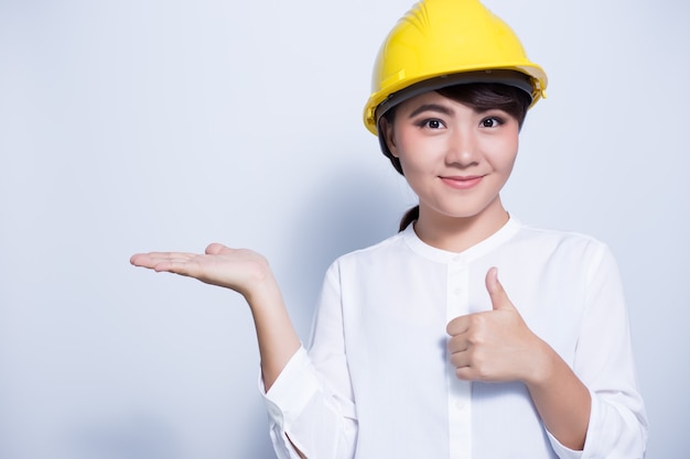 Engineer woman posing