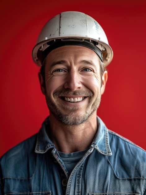 Engineer worker male with smile face in professional background