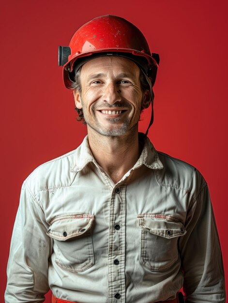 Engineer worker male with smile face in professional background