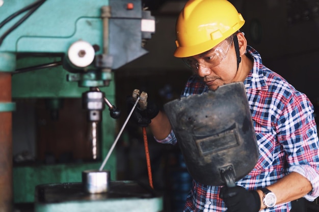 Engineer working at factory