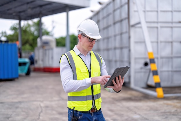 Engineer working at power station plant