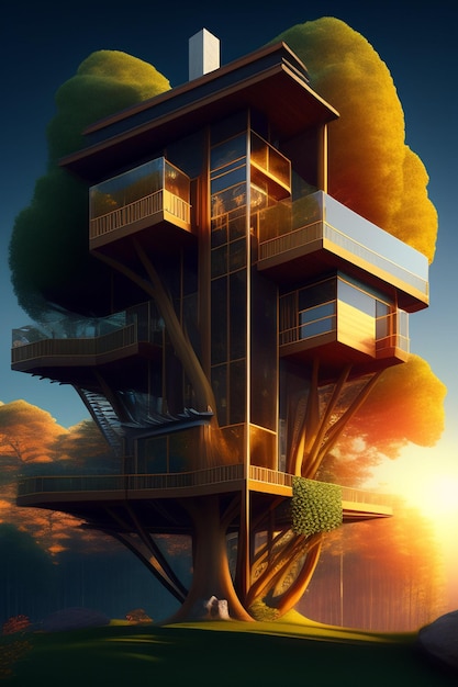 an over engineered luxury treehouse